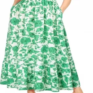 GRACE KARIN Smocked Floral Maxi Dress – Boho Beach Sundress with Pockets for Women 2026 Vacation