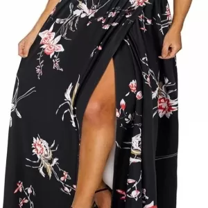 Newshows Women's 2026 Summer Maxi Dress – Lightweight V-Neck Split Flowy Beach Vacation Outfit