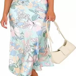 PRETTYGARDEN Women's Satin Maxi Dress – Elegant Sleeveless Mock Neck Cocktail Party Long Dress