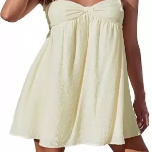 Narecte Casual Summer Slip Dress – Flowy Cute Mini Spaghetti Strap Dress for Women
