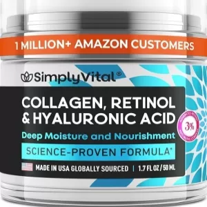 SimplyVital Anti-Aging Face Moisturizer – Retinol, Collagen & Hyaluronic Acid, Made in USA