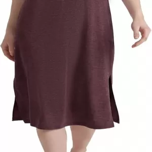Stelle Racerback Nightgown: Sleeveless Pajama Dress, Spaghetti Strap, Heather Burgundy