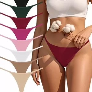 oshkang Cotton G-String Thongs: Low Rise Sexy Panties, 8 Pack
