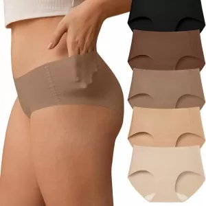 SHARICCA No Show Hipster Panties: Seamless Microfiber, 5 Pack