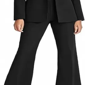 Agenlulu Women's 2 Piece Suit – Business Casual Long Sleeve Solid Blazer & Bootcut Pants Professional Office Set