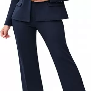 Women's 2 Piece Suit – Business Casual Outfits Long Sleeve Solid Blazer with Pants Professional Office Work Set