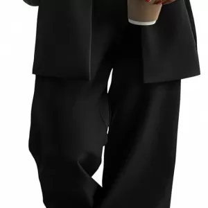 KIRUNDO Women's 2 Piece Suit – Business Casual Oversized Blazer & Wide Leg Dress Pantsuit Formal Outfits