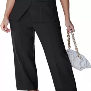 luvamia Vest & Pants Suit for Women – Sleeveless Blazer & Straight Leg Dress Pants 2 Piece Business Casual Outfit