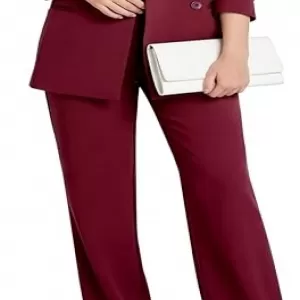 Women's 2 Piece Business Casual Suit – Blazer & High Waisted Wide Leg Pants for Work Office Outfit