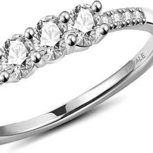 LAVALE Moissanite Wedding Band – 18K White/Yellow Gold Vermeil, D Color VVS1, Round Cut