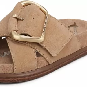 Sam Edelman Women's Darla Slide Sandal – Leather Buckle Slide with 1.13