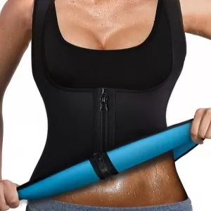 NonEcho Neoprene Sauna Sweat Vest: Slimming Waist Trainer Top, Black