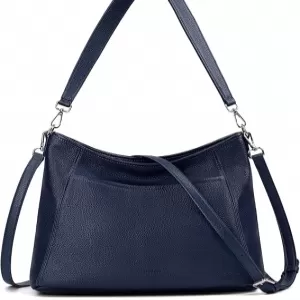 befen Genuine Leather Hobo – Soft Pebbled Leather, 2 Magnetic Pockets, 2 Detachable Straps