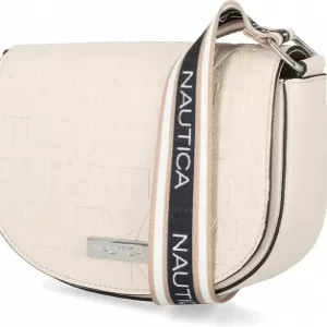 Nautica Delray Crossbody – Embossed Vegan Leather, Magnetic Snap Flap, Adjustable Strap