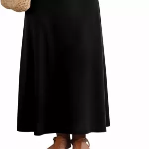 Women’s Flowy A-Line High-Waisted Maxi Skirt – Soft, Breathable & Slightly Stretchy Casual Long Skirt