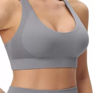 BYAWAY High Support Sports Bra: Adjustable Straps, Ribbed, Convertible Back