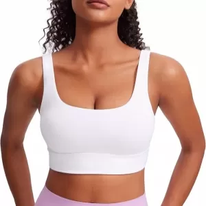 CRZ YOGA Butterluxe Longline Sports Bra: U Back, Scoop Neck, Padded