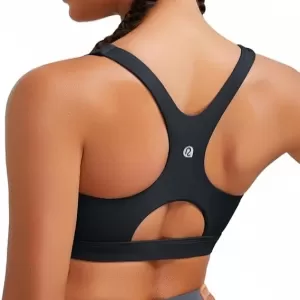 RUNNING GIRL High Impact Sports Bra: Molded Cup, Racerback, Grey