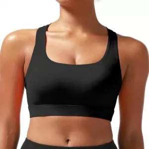 RUNNING GIRL High Impact Sports Bra: Scoop Neck, Strappy, Moulded Cup