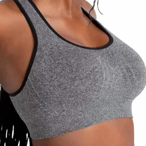 SHAPERMINT High Support Sports Bra: Racerback, Removable Cups, Plus Size