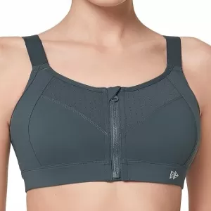 Yvette High Impact Zip Front Sports Bra: Adjustable Straps, Plus Size