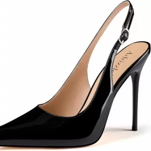 Adrizzlein Women's Slingback High Heels – Pointed Closed Toe Stiletto Pumps Comfortable Non-Slip Wedding Shoes