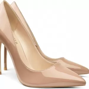COLETER Women's 4 Inch Pumps – Pointy Toe Wedding Dress Shoes Slip On Stiletto Pumps