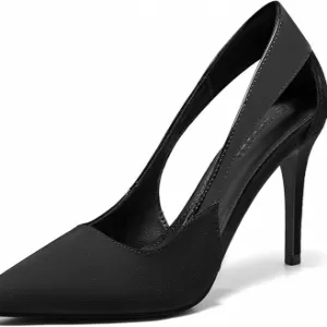 Coutgo Women's Dressy Heels – Closed Pointed Toe Cut Out Pumps Stiletto Casual Work Shoes