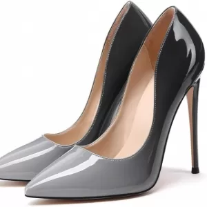 XINIUNIU High Heels for Women – 4.7 Inch Gradient Patent Leather Stiletto Dress Wedding Shoes Pointed Toe