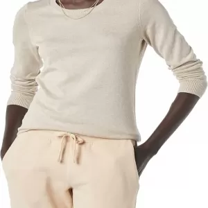 Amazon Essentials Women's Lightweight Crewneck Sweater – Long Sleeve Cotton Blend Pullover (Plus Size)