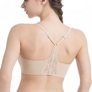 Lusait Wireless Jelly Bra: Seamless Lace Racerback, Removable Pads