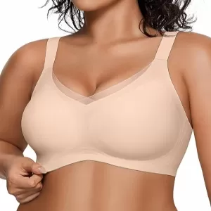 OEAK V Mesh Wireless Jelly Bra: Push Up, Seamless, Wide Straps