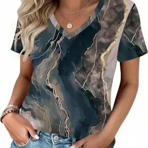Zeagoo Short Sleeve V Neck Tee – Business Basic Spring Summer Top Outfits S-3XL