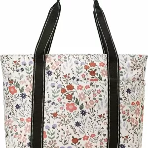 Happie Peppie Nylon Tote – Laptop Compartment, Cup Holder, Waterproof Work Bag