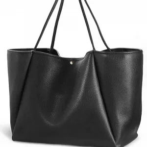 Oversize PU Leather Tote – Weekender Shopper Bag for Women Travel Purse