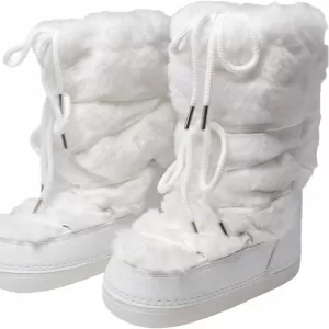 ZHENAIYISHENG Faux Fur Snow Boots for Women – Fuzzy Fluffy Water Resistant Winter Boots with Platform