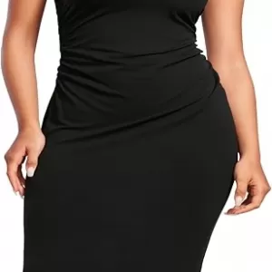 CRZ YOGA Butterluxe Summer Midi Dress – Sleeveless Ruched Pencil Bodycon Casual Work Cocktail Dress
